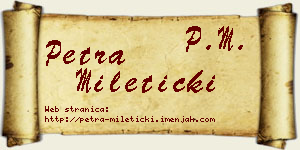 Petra Mileticki vizit kartica
